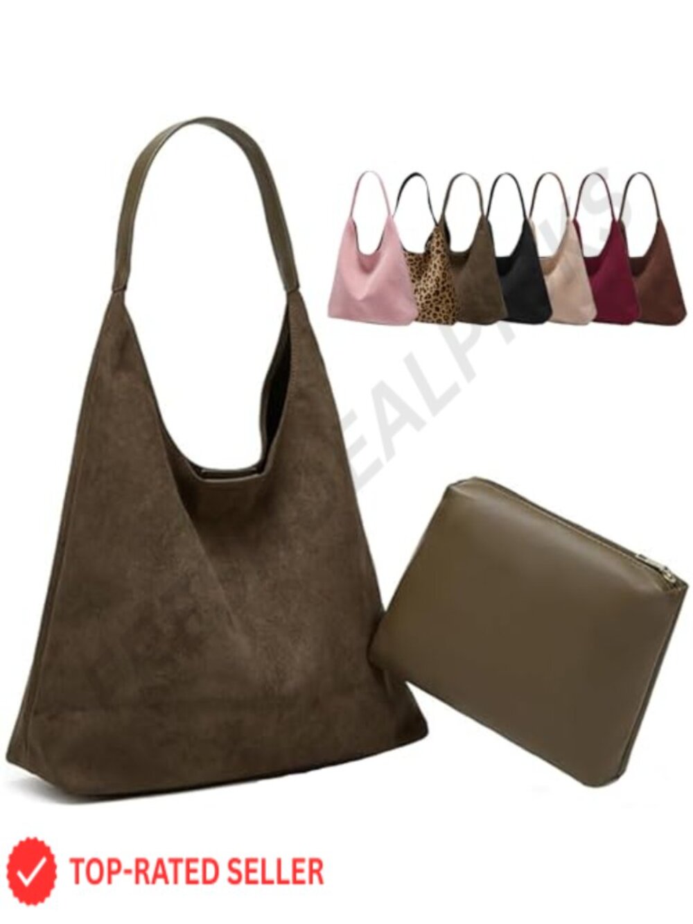 Large Work Tote Bag for Women Boho Slouchy Faux Suede Handbag